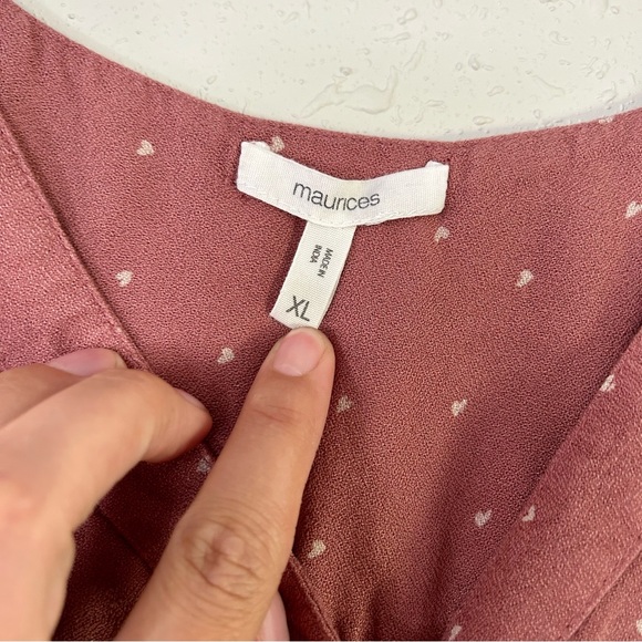 Maurices Pink Polka Dot Heart Tank Top Blouse XL - Picture 3 of 8